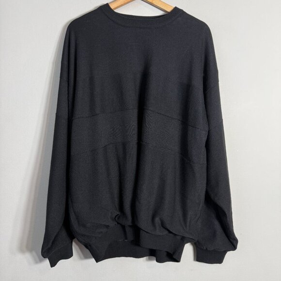 Cutter & Buck Merino Wool Nylon Lined Crewneck Sweater Pullover Mens Large Black - Picture 4 of 12